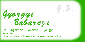 gyorgyi babarczi business card